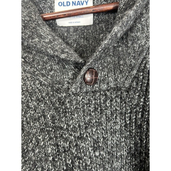Old Navy Men Shawl Collar Cardigan Grey Size XXL Wool Blend Preppy Academia - Picture 6 of 10
